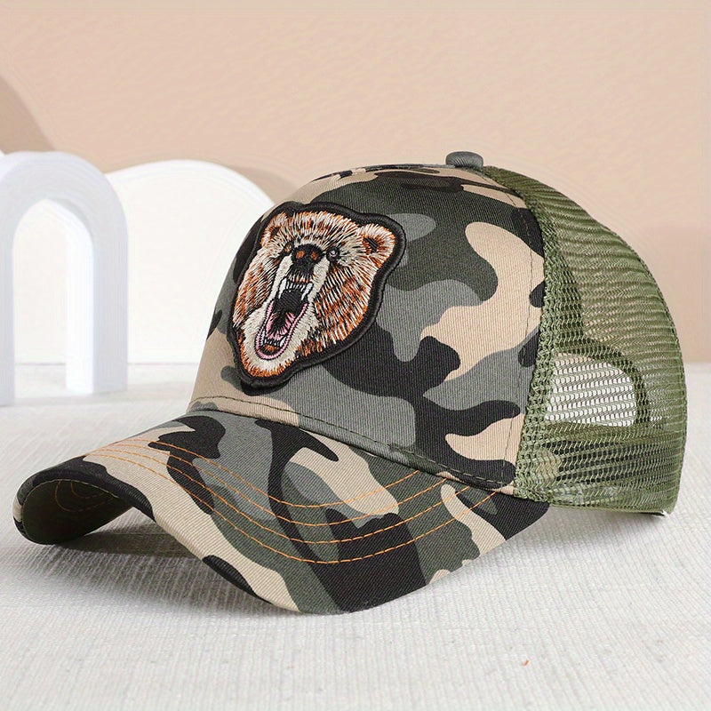 Men's Summer Dog Bear Mesh Baseball Cap Breathable Animal Peaked