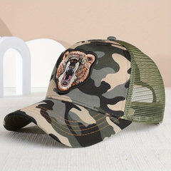 Men's Summer Dog Bear Mesh Baseball Cap Breathable Animal Peaked