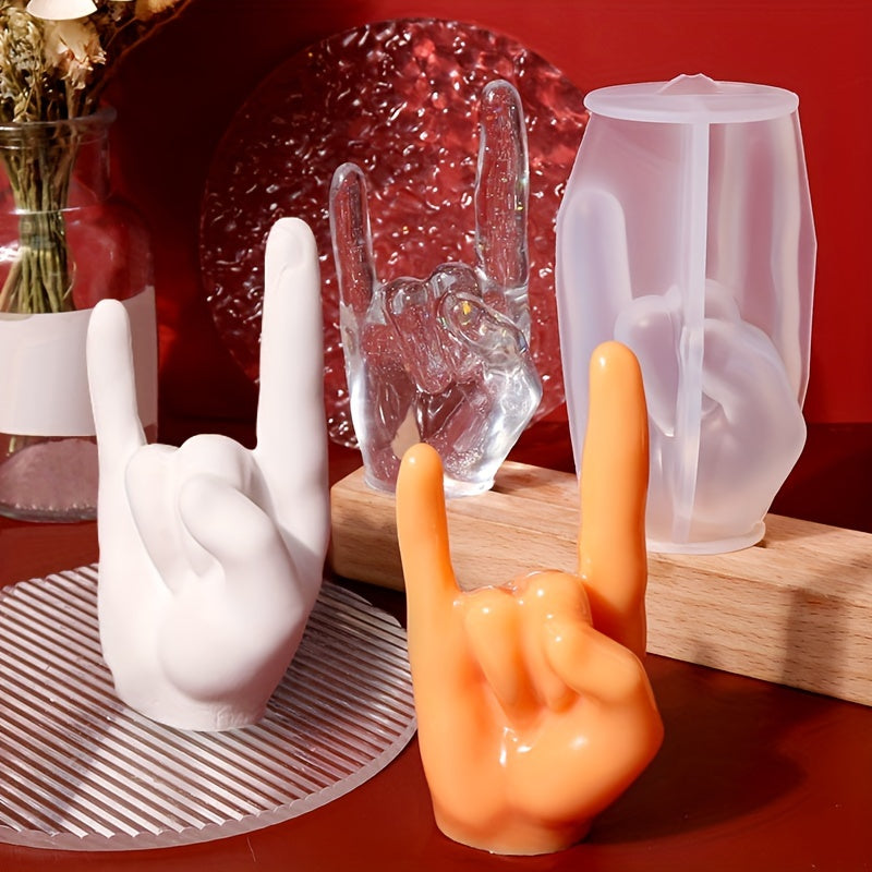 Large Rock Gesture Silicone Mold for Resin Ring Holder Candle Making