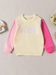 Girls SISSY Print Sweatshirt Block Crew Neck Pullover