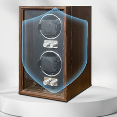 Wood Watch Winder Vertical 2 Slot Automatic Watches Box