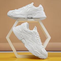 Women's Mesh Chunky Sneakers Non slip Comfort Lace up Athletic Dad Shoes