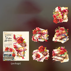 10pcs Book Letter Glitter Series Shell Glossy Guka Flower Plant PET Sticker