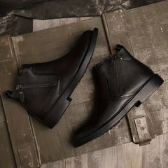 Men's Casual Round Toe Zipper Dress Ankle Boots