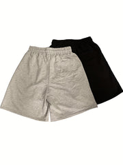 Women's Solid Drawstring Shorts 2 Pack for Spring & Summer