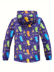 Girls Tie Dye Zip Up Hooded Jacket, Waterproof, Spring/Fall Outdoor Sports