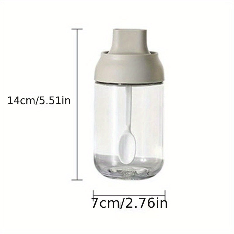 Clean & Hygienic Seasoning Bottle with Spoon Lid Salt Jar Set