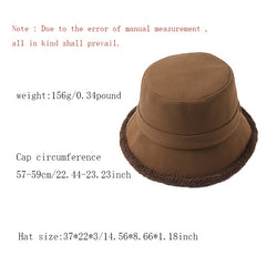 Women Winter Bucket Hat Solid Warm Hat Outdoor Casual Style Hat For Women Girls