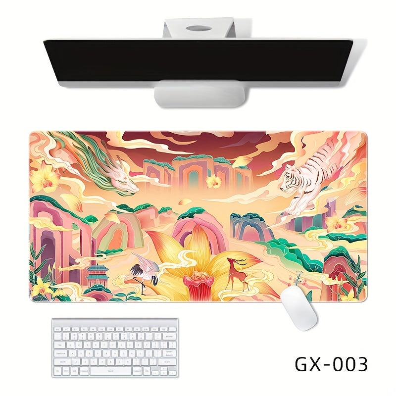Large Chinese Style Rubber Mouse Pad Non-slip Table Mat