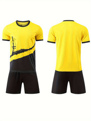 Kids Soccer Jersey & Shorts Set, Quick Dry, Stretchy, Moisture Wicking