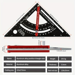 Aluminum Alloy Triangle Angle Protractor & Speed Square Measuring Ruler