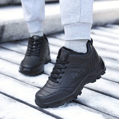 Unisex Winter Running Shoes Faux Fur Lining Thermal Lace-up Outdoor Sports