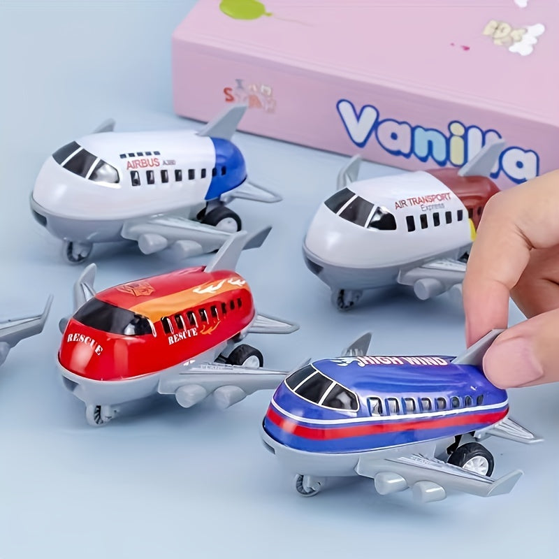 10pcs Mini Plastic Airplane Set Inertia Driven Party Favor Christmas Halloween