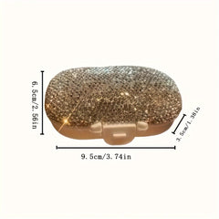 Diamond Pill Box High Capacity Portable Medicine Storage Travel