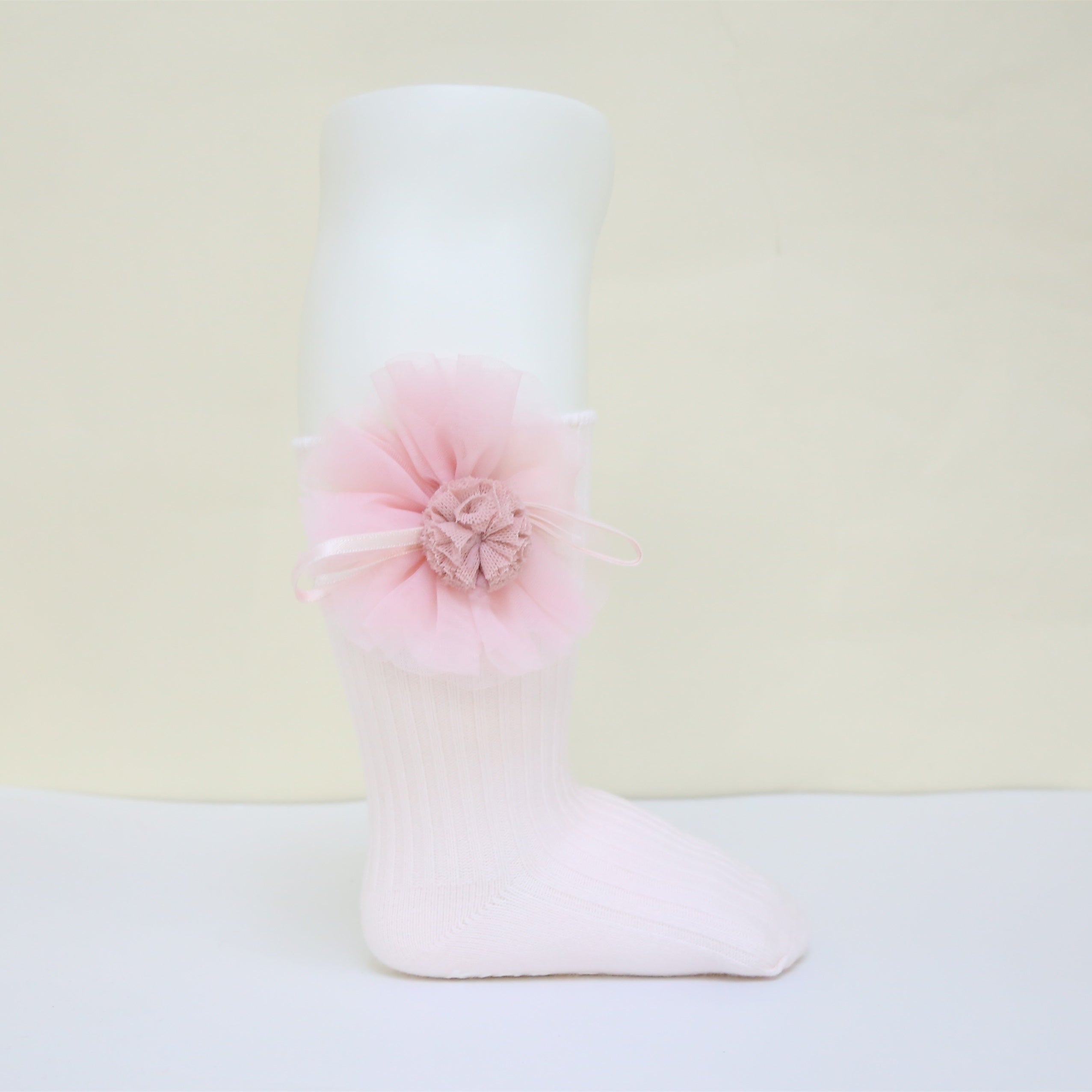 Girls Flower Knit Socks & Crown Headband Set - Holiday Gift