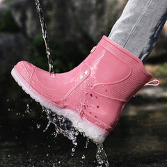 Women's Waterproof Rain Boots Non Slip Lightweight Rubber Work Shoes