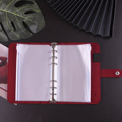 A6 Wine Red Felt Cloth Loose leaf Cover with Zipper Bags