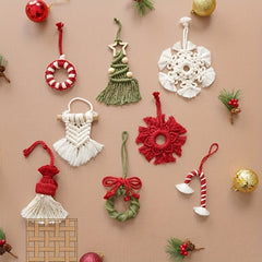 8pcs Woven Christmas Decorations DIY Kit - Perfect Holiday Gift