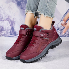 Warm Snow Boots Faux Fur Lined Waterproof Slip On Hiking Boots