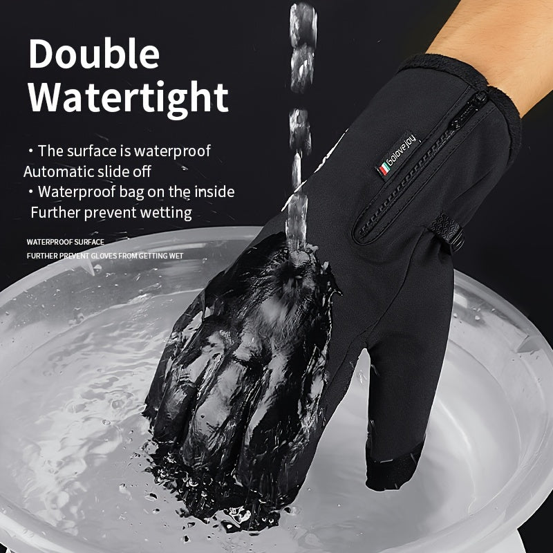 Warm Waterproof Ski Gloves Men Women Outdoor Sports Plus Velvet Cycling Gloves