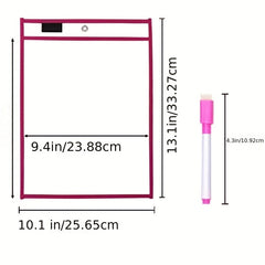 10pcs Dry Erase Pockets Reusable Wipe Clean Pockets Set Assorted Colors