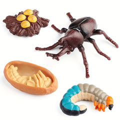 4pcs Mini Animal Growth Cycle Set Unicorn Fairy Shovel Insect Toy