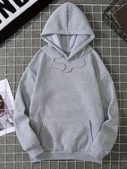 Letter Graphic Hoodie Long Sleeve Pullover Tee Shirt