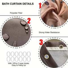 Marble Shower Curtain Set Abstract Waterproof Fabric Bathroom Tub Decor