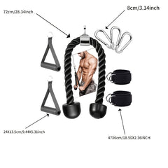 Tricep Training Rope Pull Down Gym Equipment 8pcs Set