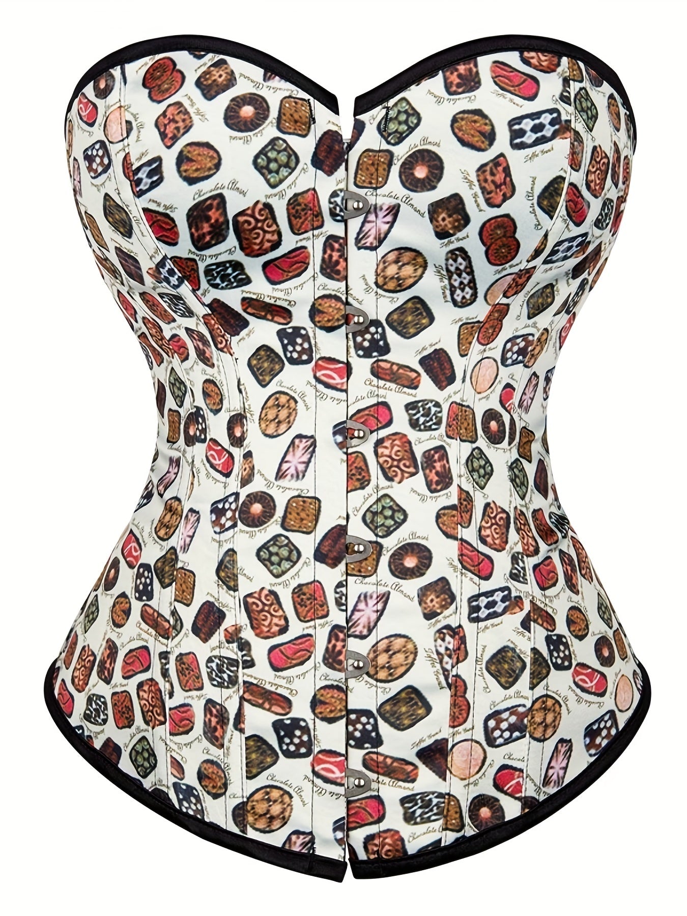 Food Print Lace Up Body Shaper Women's Lingerie