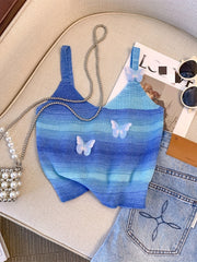 Gradient Knitted Cami Top V Neck Summer Sleeveless Top