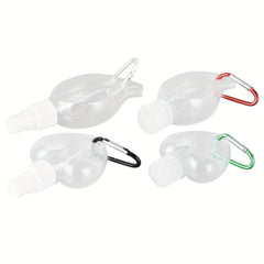 4pcs 50ml Leakproof Travel Bottles Keychain Portable Transparent Plastic Empty
