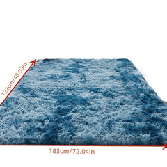 Shag Area Rug Modern Fluffy Rug Tie Dyed Dark