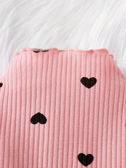 Baby Girls Love Heart Print Top Trousers Set