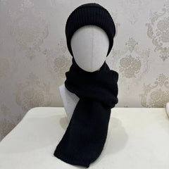 Men's Knitted Hat Scarf Set Warm Wool Hat Scarf