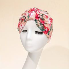 Flower Print Turban Cap Head Wrap Elastic Hijab Women Bandana Beanies
