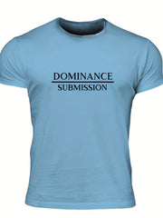 Men's Letter Print T shirt Casual Comfy Crew Neck Tee