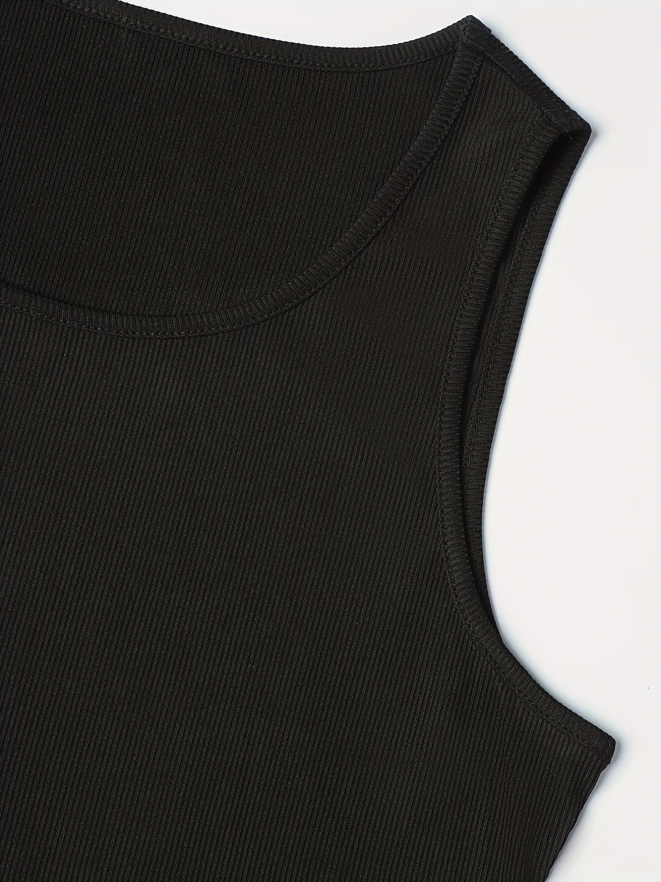 Women's Plus Solid Ribbed Tank Top & Shorts Set