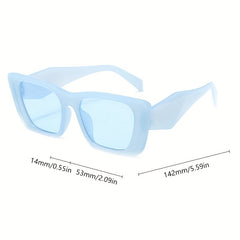 Y2K Jelly Square Sunglasses UV400 Beach Party Shades