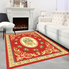 Red American Classic Area Rug Soft Carpet for Living R