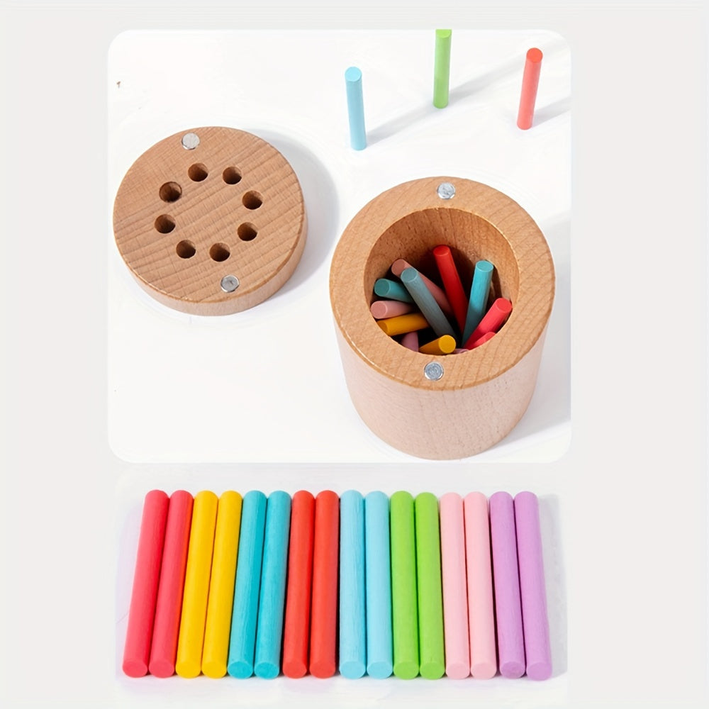 Wooden Counting Stick Toy Mini Fine Tube Small Toy for Kindergarten
