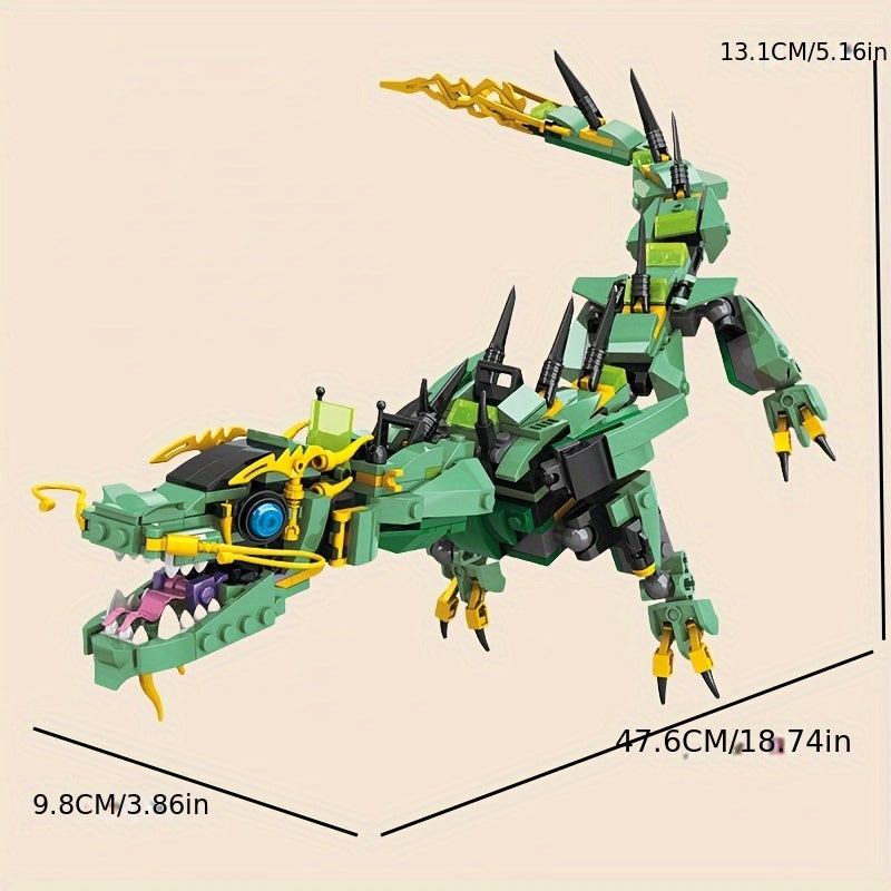 Educational Green Dragon Building Blocks Toy Set 507pcs