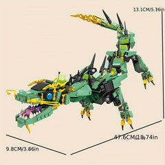 Educational Green Dragon Building Blocks Toy Set 507pcs