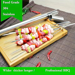 21pcs Stainless Steel BBQ Skewers Set with Storage Bucket
