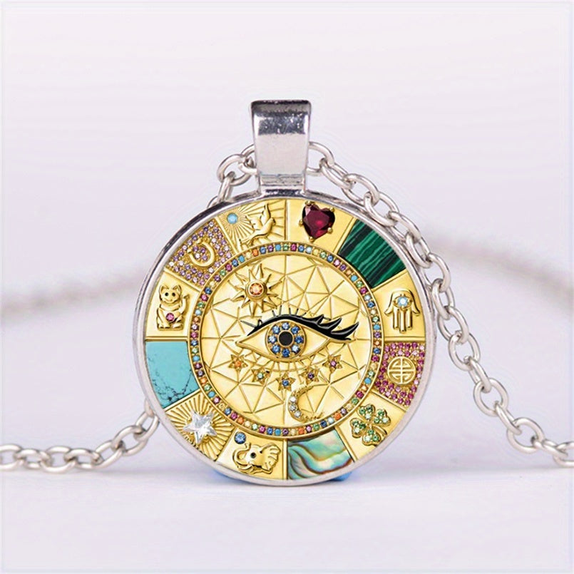 Eye Round Pendant Necklace Charm Jewelry Gift For Birthday Graduation