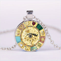 Eye Round Pendant Necklace Charm Jewelry Gift For Birthday Graduation