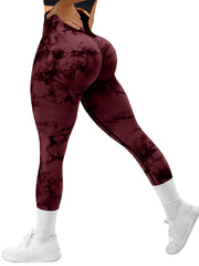 Tie Dye Scrunch Butt Lifting Leggings High Waisted Yoga Gym Pants