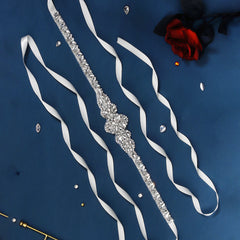 Pearl and Rhinestone Bridal Belt Crystal Wedding Sash
