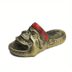 Men's Skull Slip-on Sandals Outdoor Slides Walking Shoes
