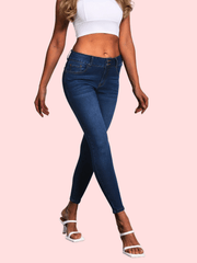 Slim Fit Skinny Jeans Mid Waist Ankle Length Denim Pants